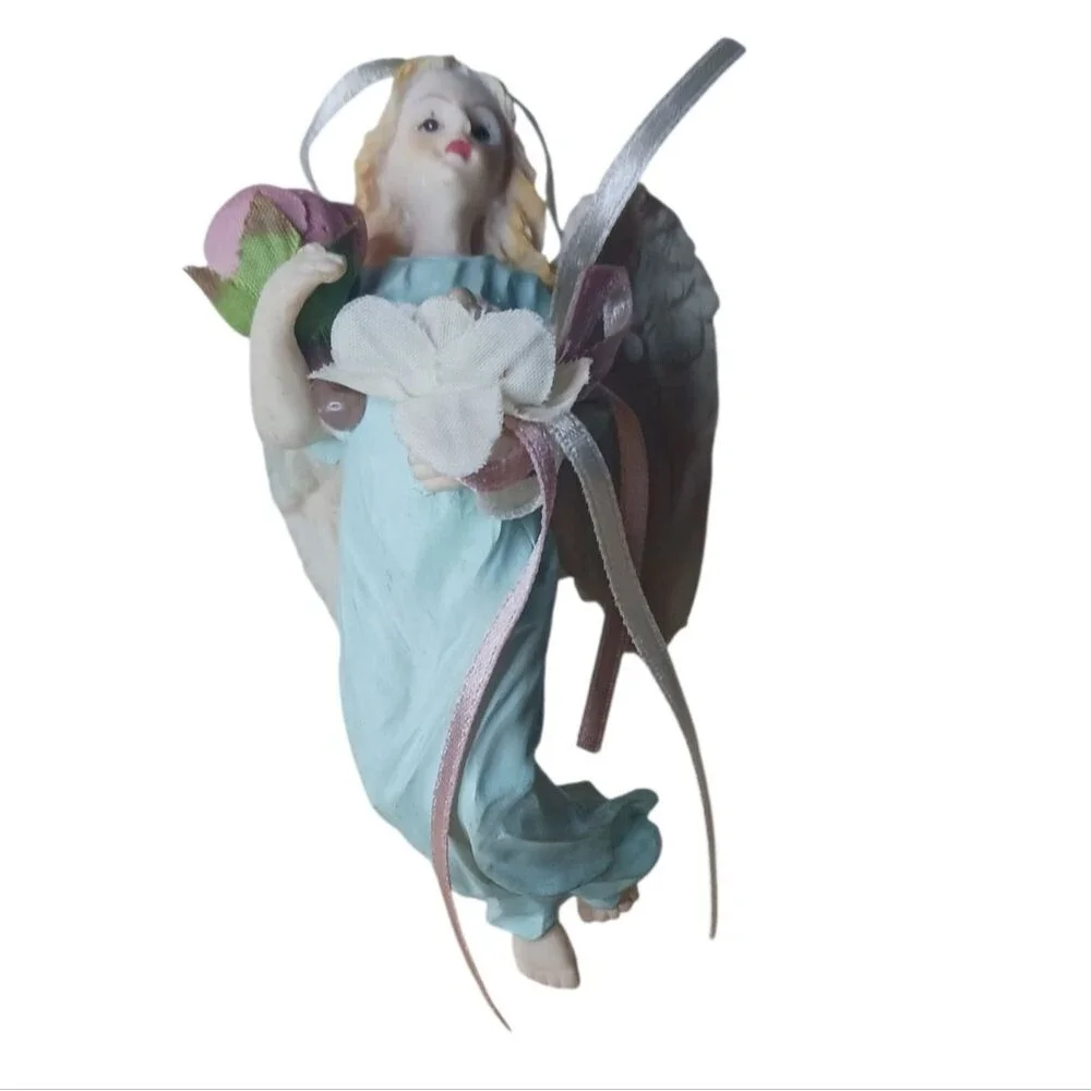 House Of Lloyds Graceful Angel Ornaments Cherished Memories Trio in Pastel Hues